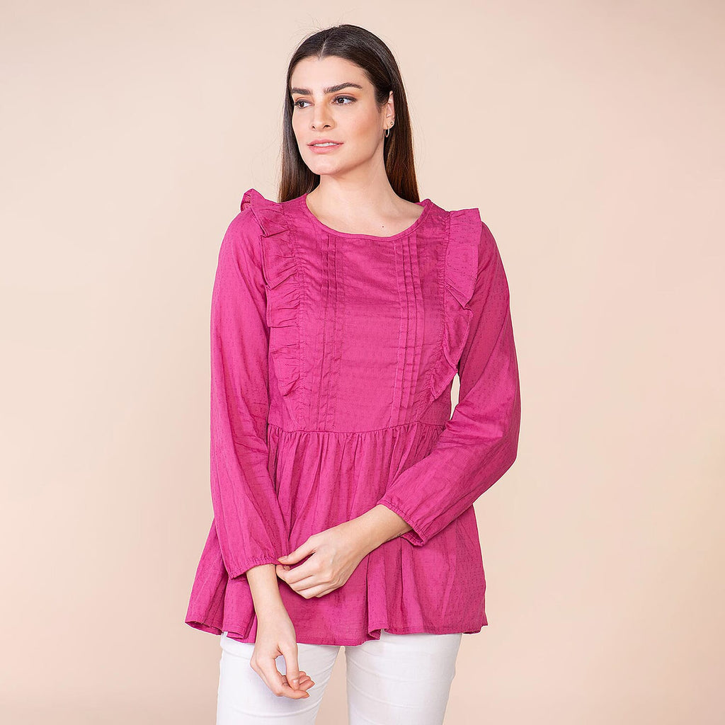 TAMSY 100% Cotton Plain Top (Size 8) - Malaga