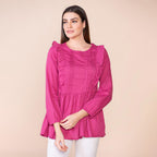 TAMSY 100% Cotton Plain Top (Size 8) - Malaga