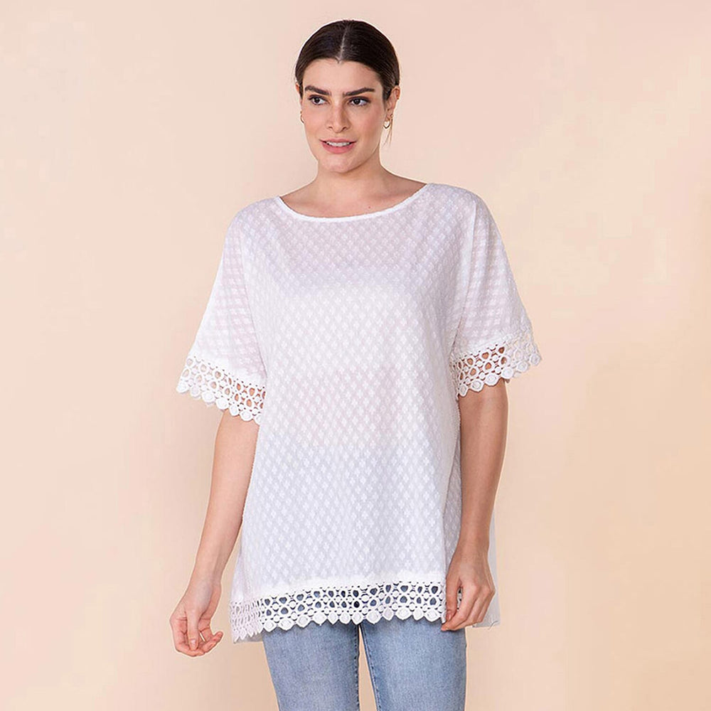 TAMSY 100% Cotton Top (Size 8-18) - White