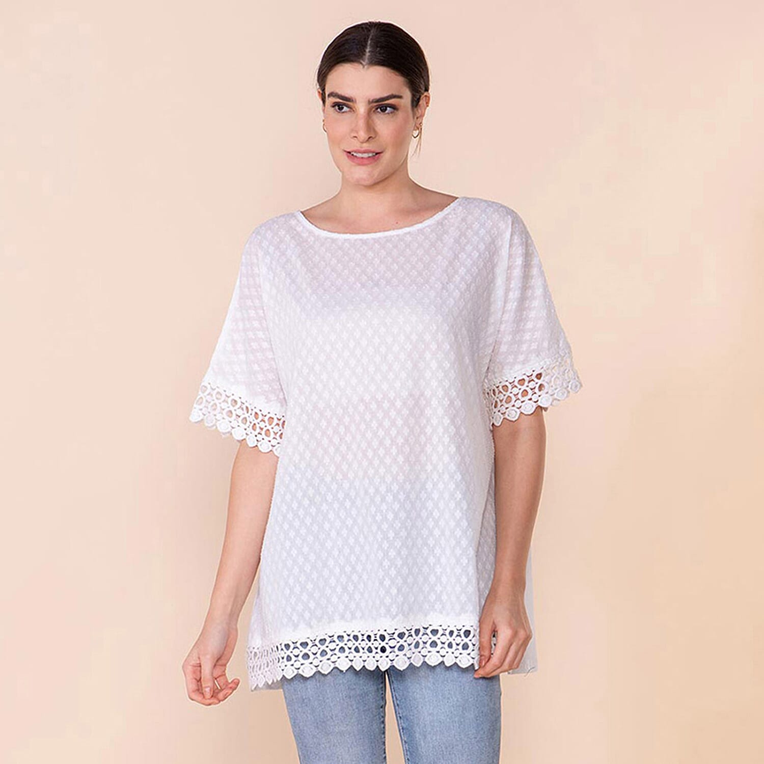 TAMSY 100% Cotton Top (Size 8-18) - White