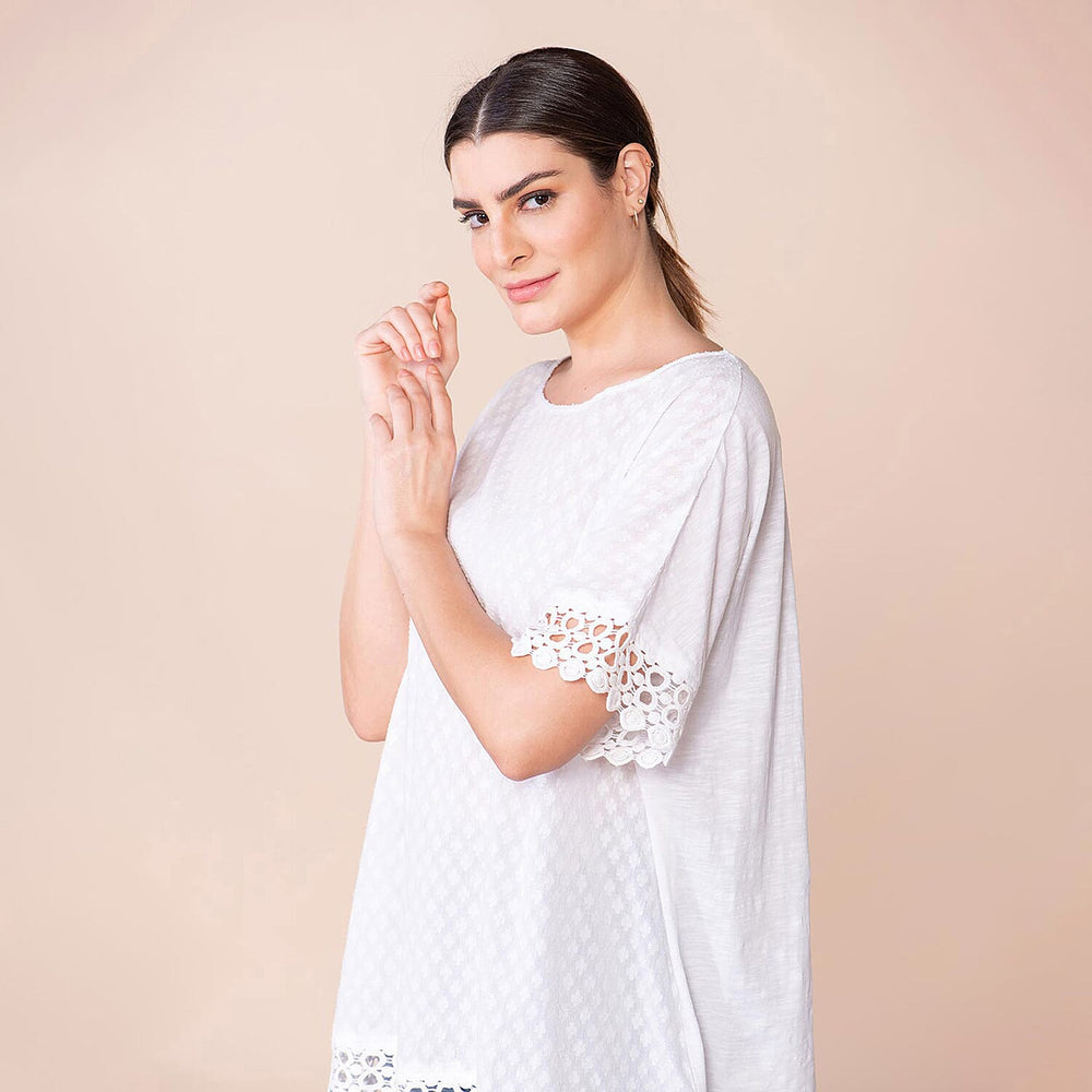 TAMSY 100% Cotton Top (Size 8-18) - White