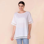 TAMSY 100% Cotton Top (Size 20 - 26) - White