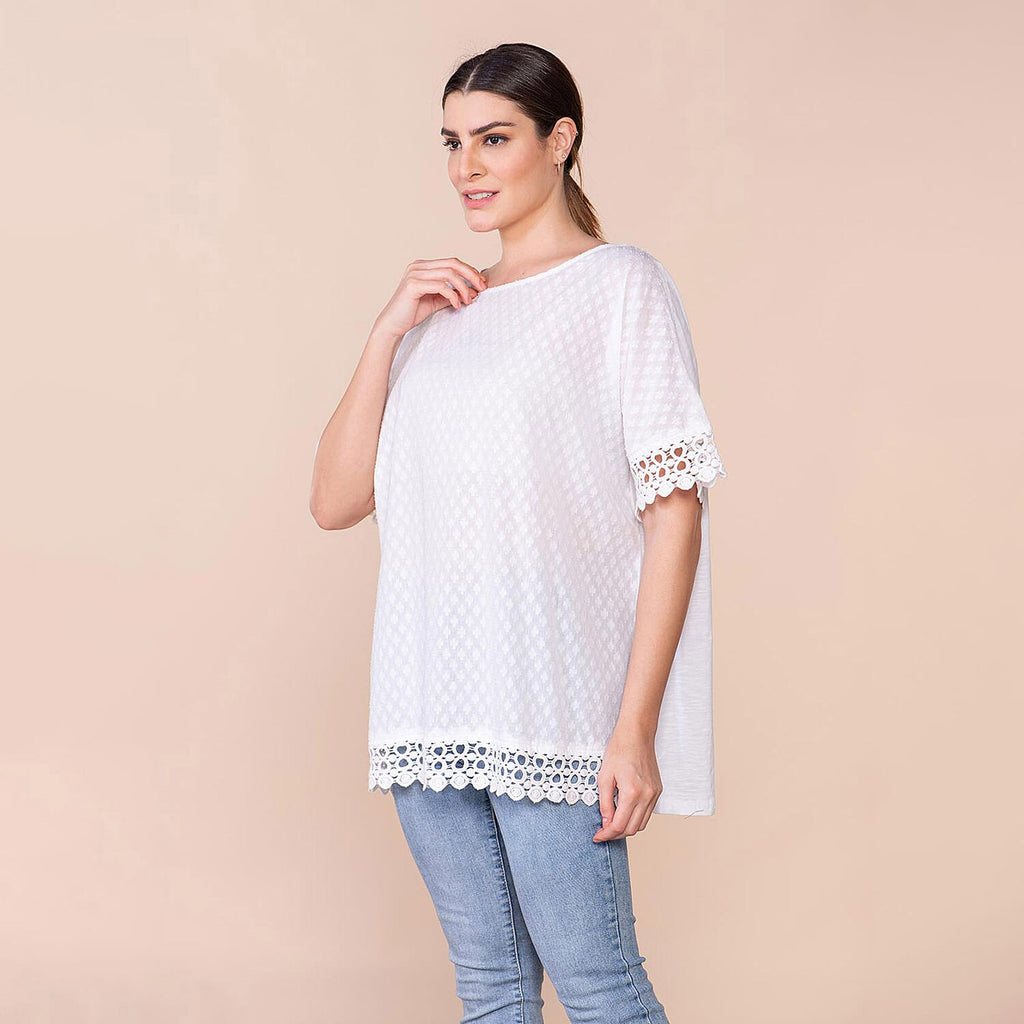 TAMSY 100% Cotton Top (Size 20 - 26) - White
