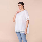 TAMSY 100% Cotton Top (Size 20 - 26) - White