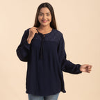 TAMSY 100% Viscose Plain Top (Size 10) - Navy