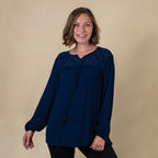 TAMSY 100% Viscose Plain Top (Size 16) - Navy