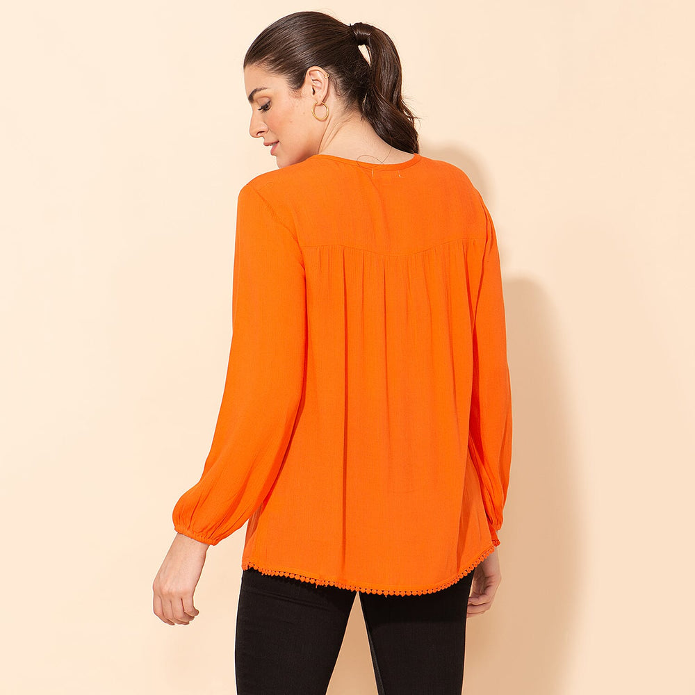 TAMSY 100% Viscose Plain Top (Size 24) - Orange
