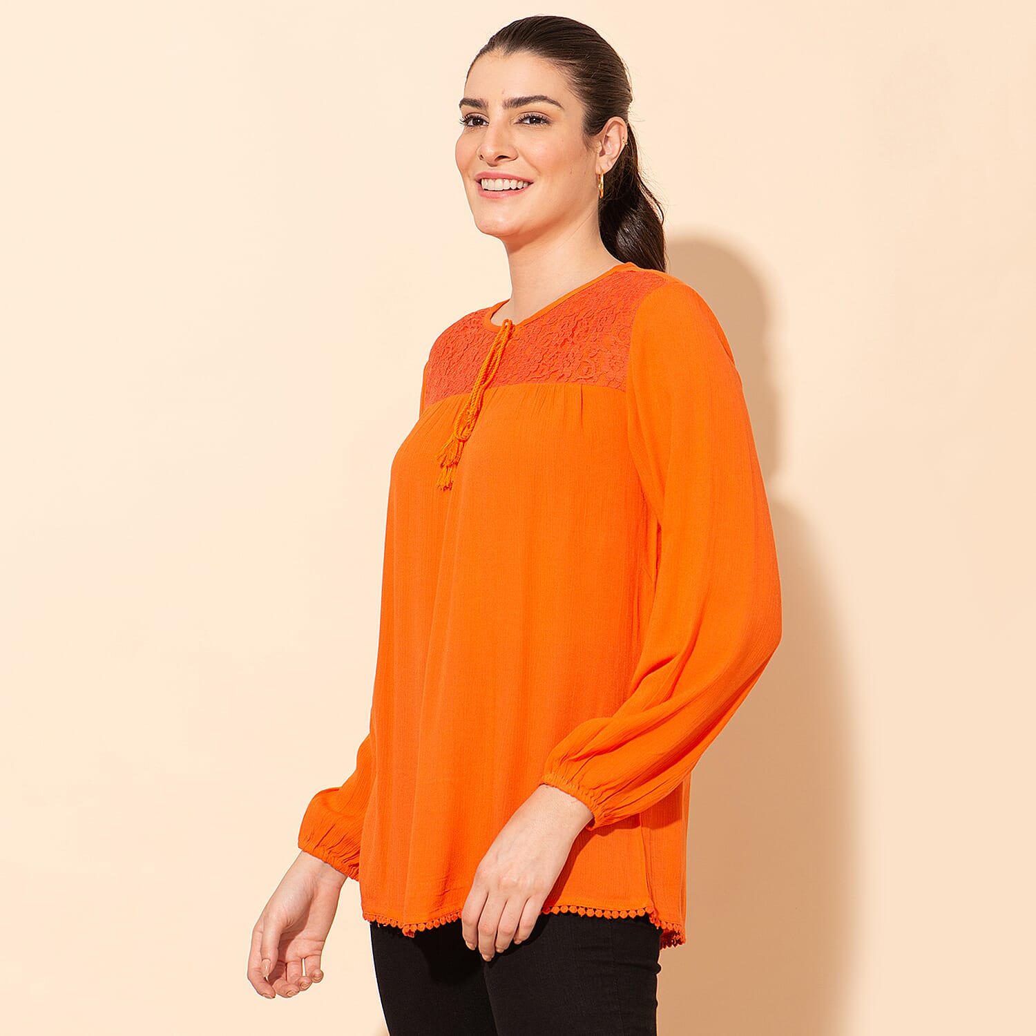 TAMSY 100% Viscose Plain Top (Size 24) - Orange