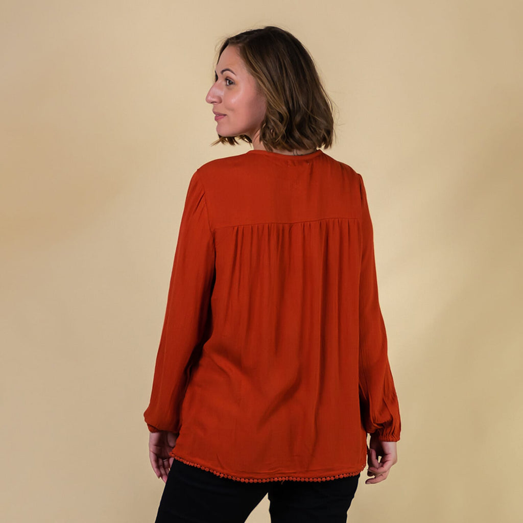 TAMSY 100% Viscose Plain Top (Size 24) - Red