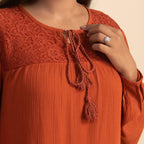 TAMSY 100% Viscose Plain Top (Size 24) - Red
