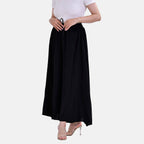 Tamsy 100% Viscose Elastic-waistband Culotte (One Size 8 - 18) - Black