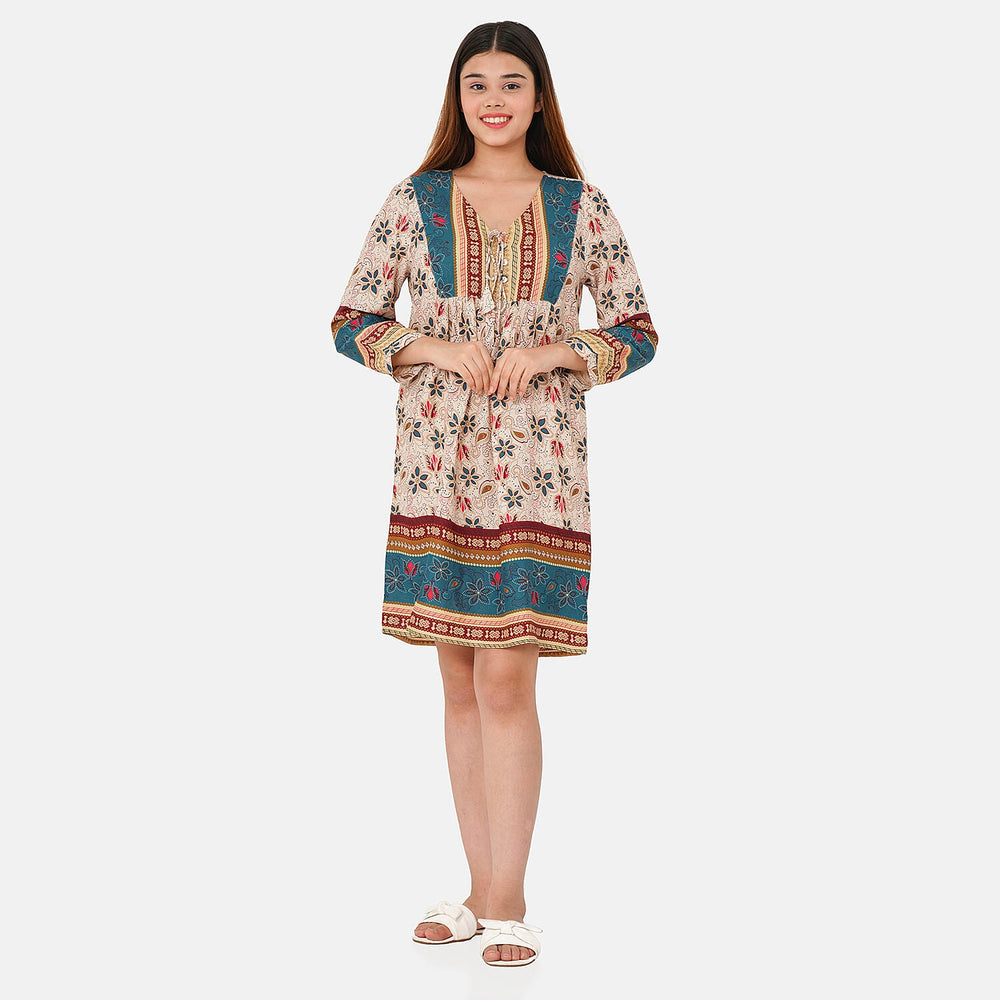 TAMSY 100% Viscose Floral Pattern Dress (Size XL,20 - 22) - Multi