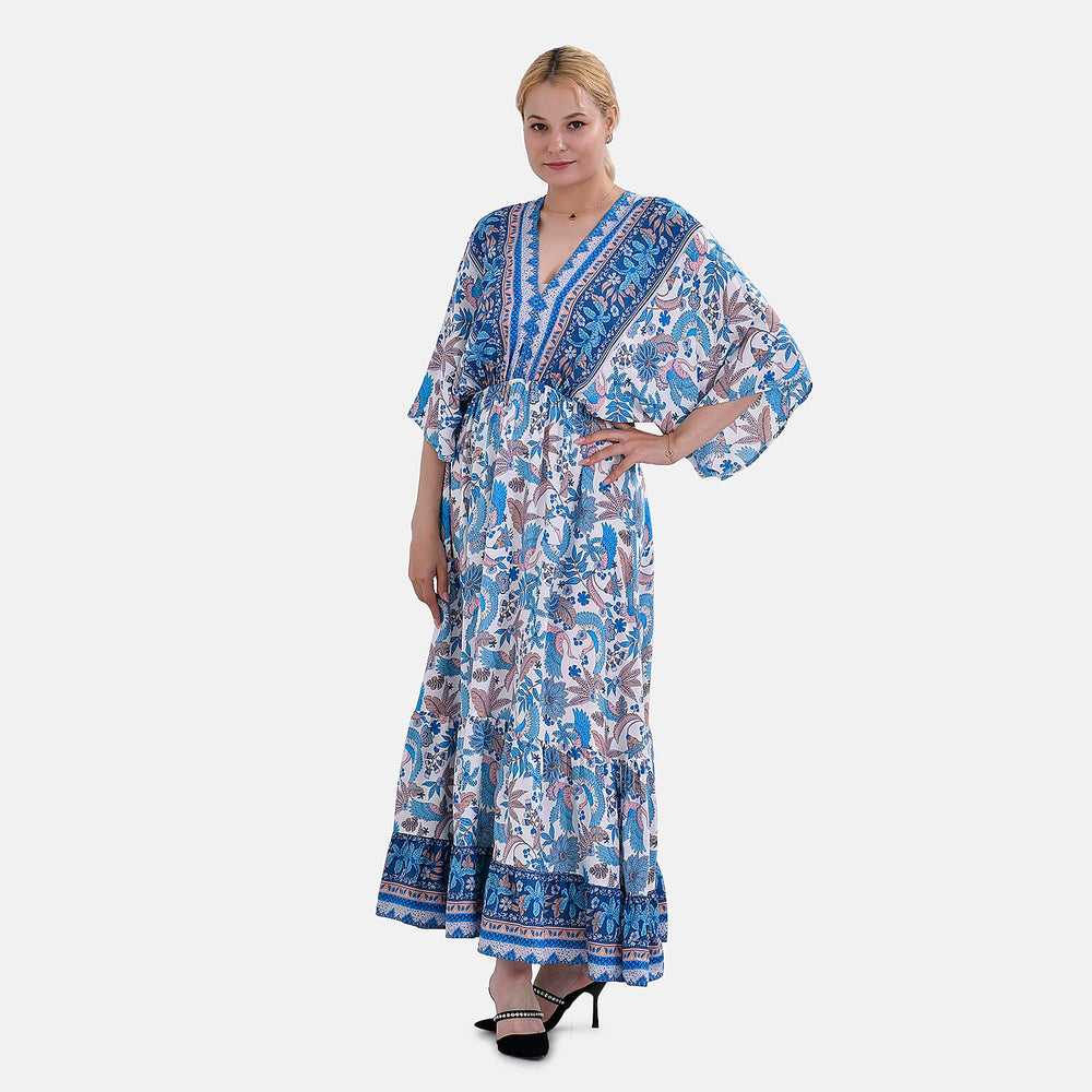 Viscose Printed Maxi  - Blue & Purple