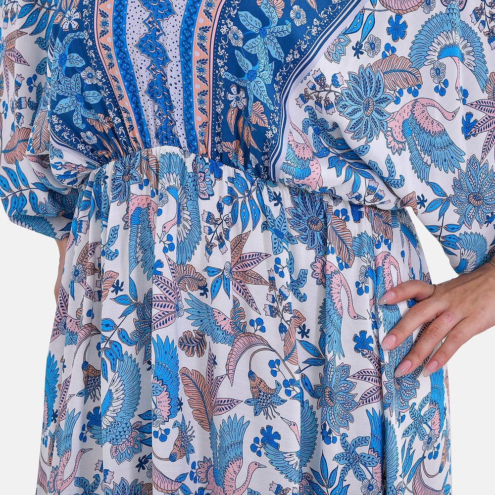 Viscose Printed Maxi  - Blue & Purple