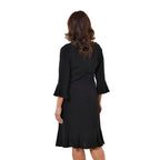 TAMSY 100% Viscose Plain Dress (Size XL, 20-22) - Black