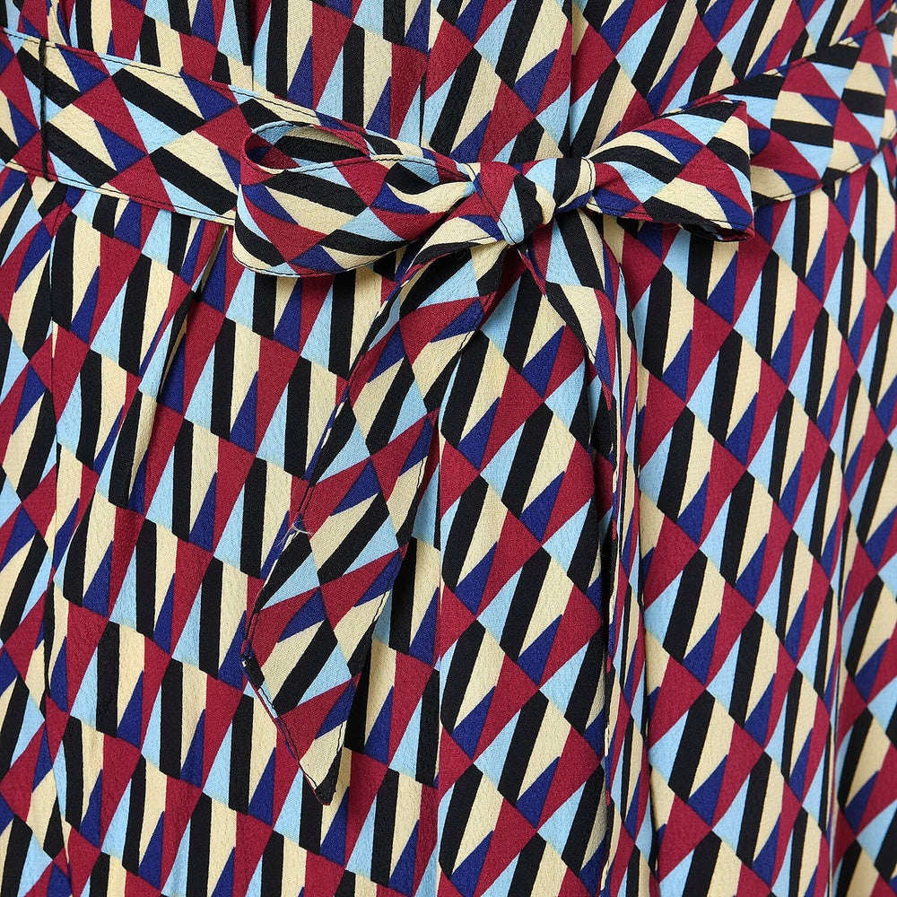 TAMSY 100% Viscose Squire Pattern Dress (Size S, 8-10) - Multi