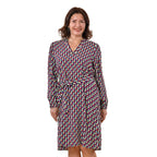 100% Viscose Squire Pattern Dress (Size L, 16-18) - Multi