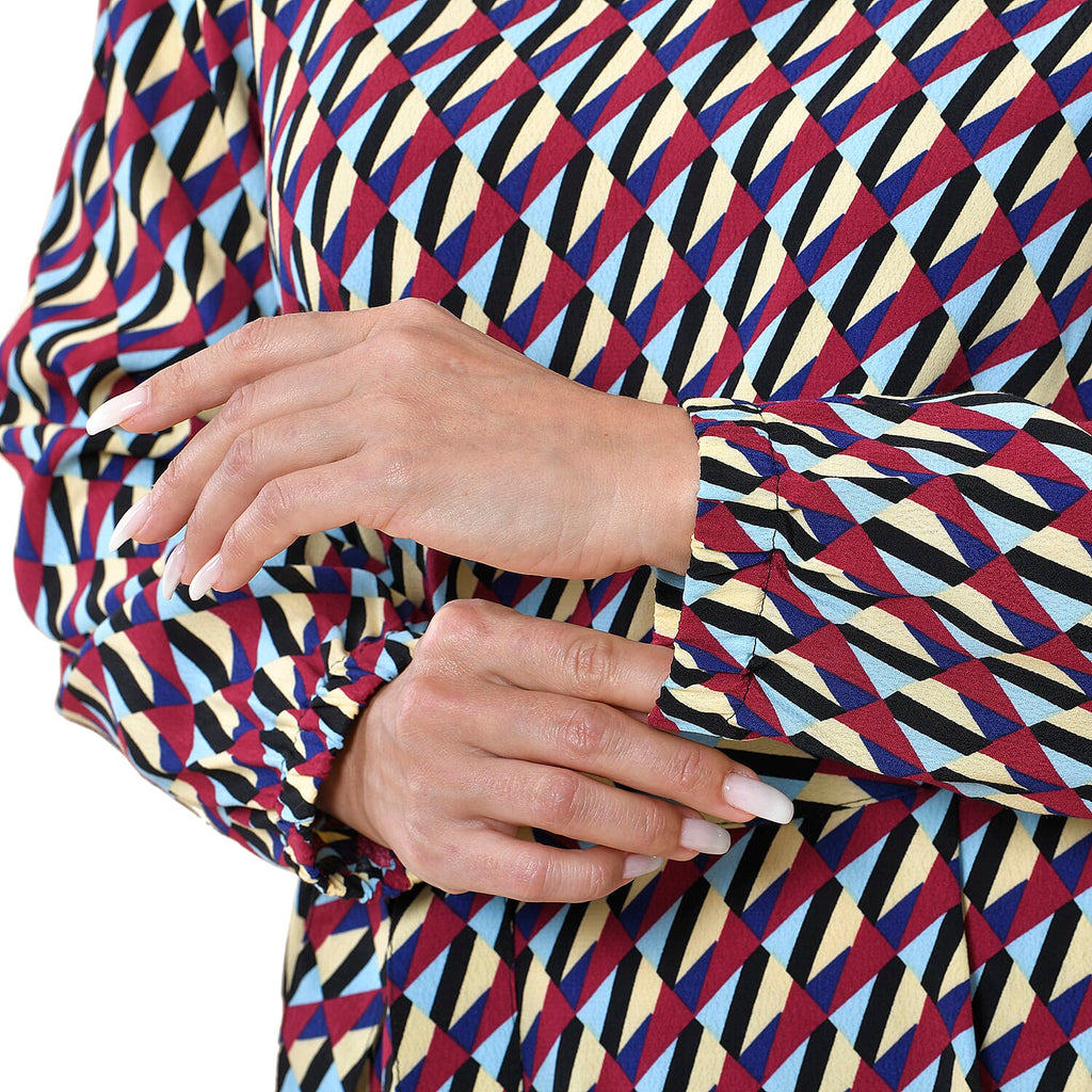 100% Viscose Squire Pattern Dress (Size L, 16-18) - Multi