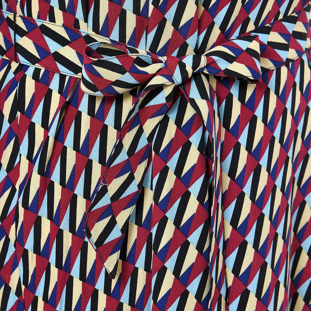 100% Viscose Squire Pattern Dress (Size L, 16-18) - Multi