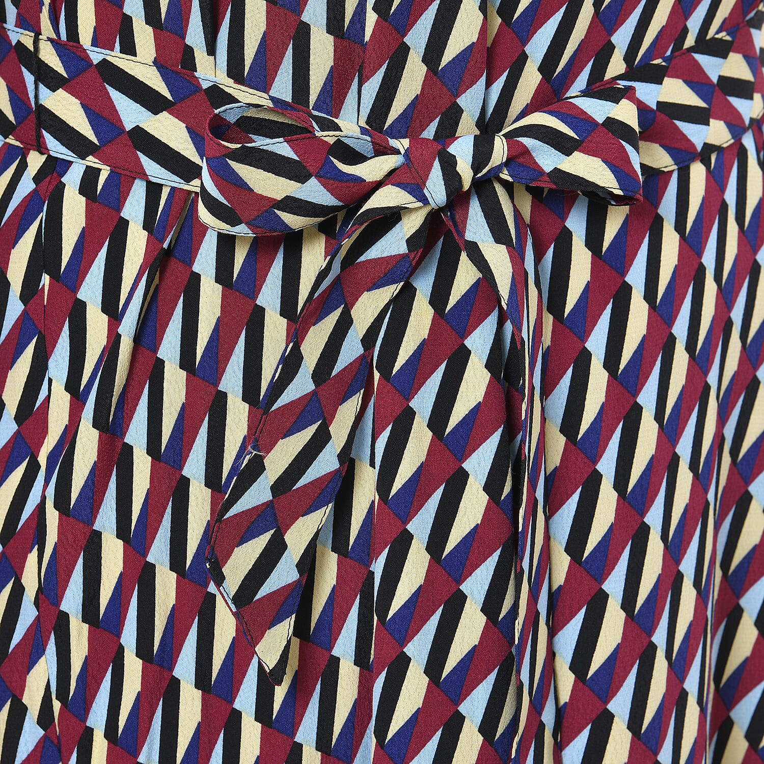 100% Viscose Squire Pattern Dress (Size L, 16-18) - Multi