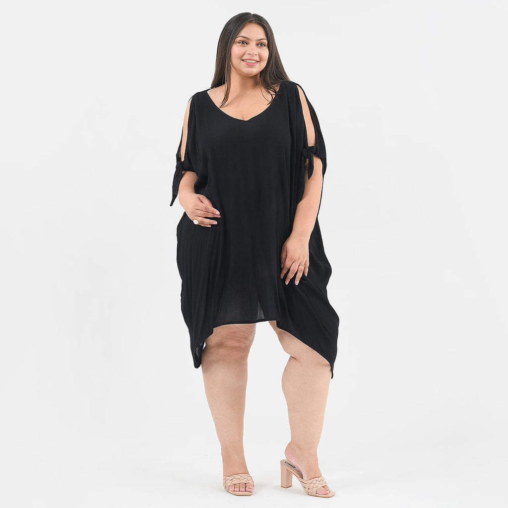 TAMSY 100% Viscose Women Dress (Size - One Size) - Black