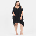 TAMSY 100% Viscose Women Dress (Size - One Size) - Black