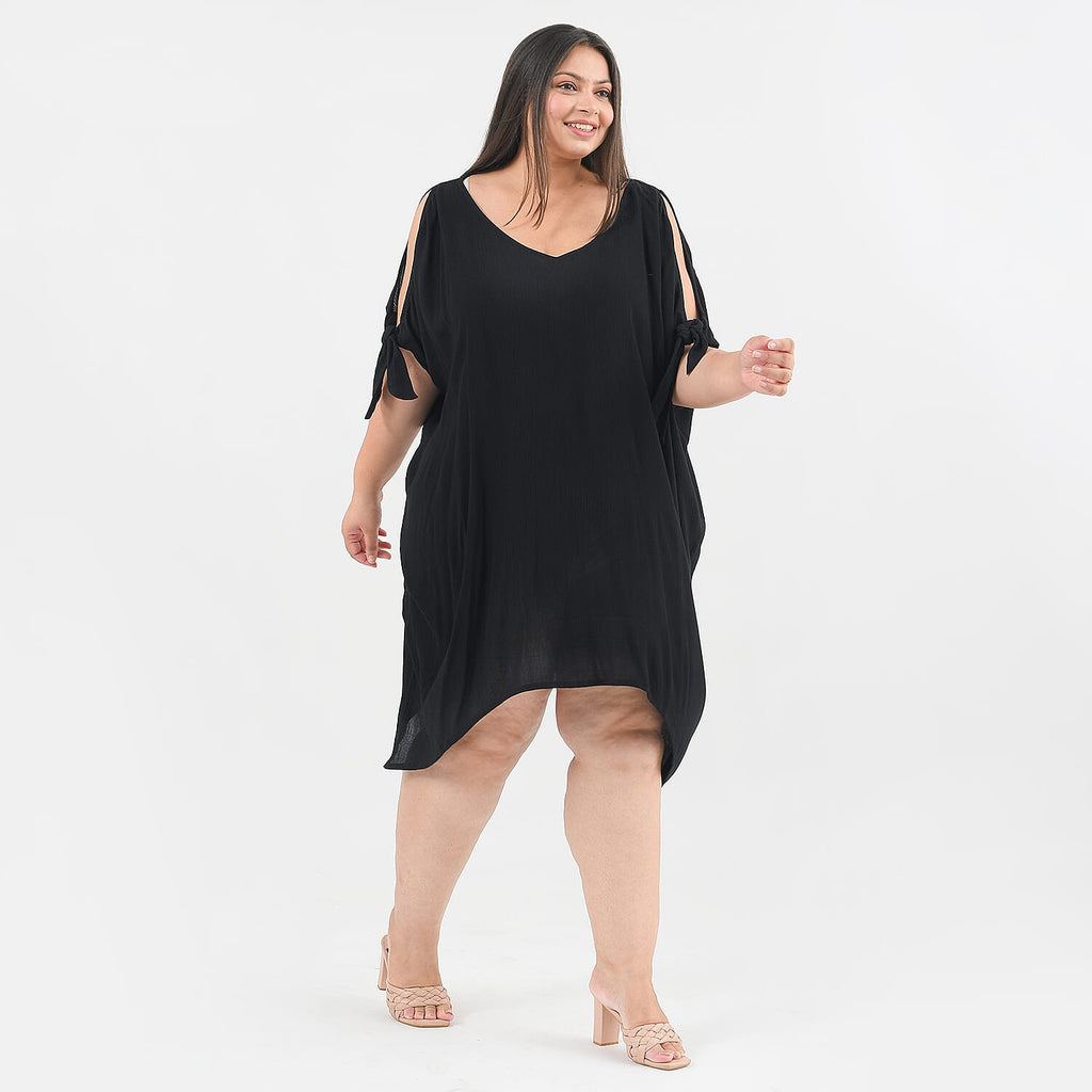 TAMSY 100% Viscose Women Dress (Size - One Size) - Black