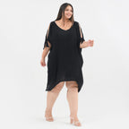 TAMSY 100% Viscose Women Dress (Size - One Size) - Black