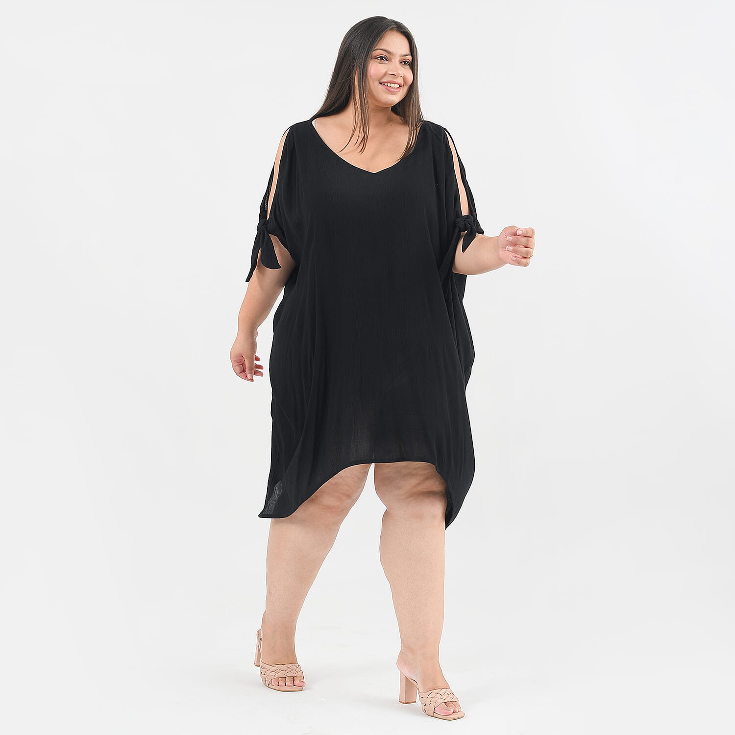TAMSY 100% Viscose Women Dress (Size - One Size) - Black