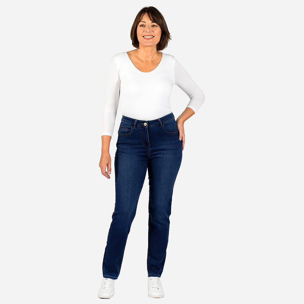 TAMSY - Angelina Relaxed Stretch Jean (Size 12) - Indigo