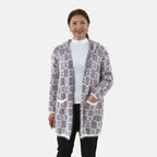 TAMSY Geometric Pattern Hoodie Coatigan (One Size, 8-20) - White Snow