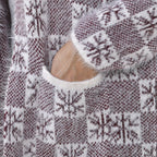 TAMSY Geometric Pattern Hoodie Coatigan (One Size, 8-20) - White Snow