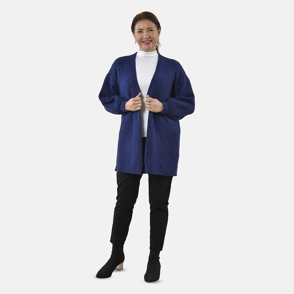 TAMSY Checkered Pattern Cardigan (Size 8-22) - Blue