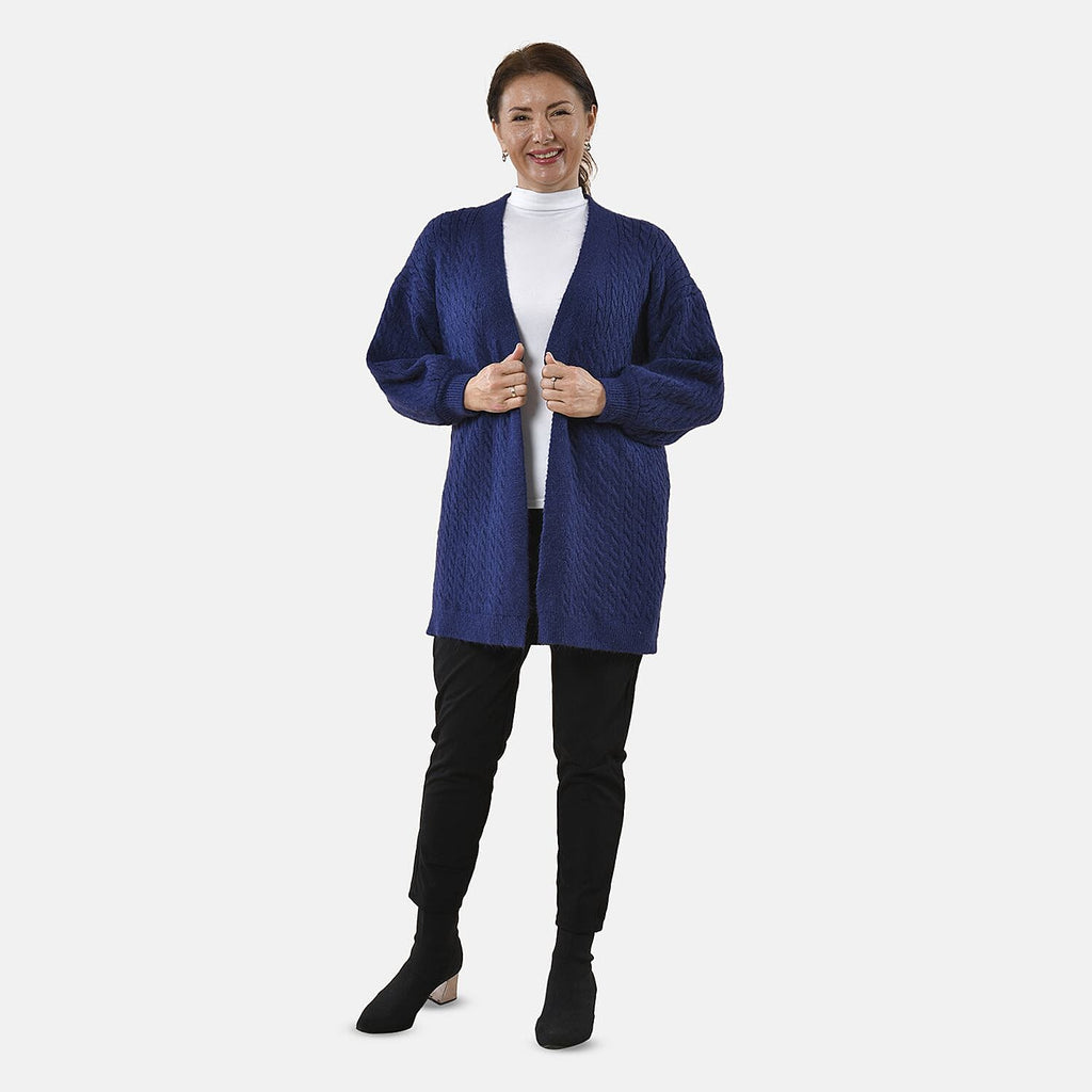 TAMSY Checkered Pattern Cardigan (Size 8-22) - Blue