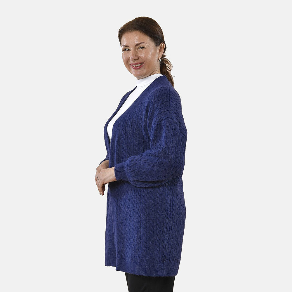 TAMSY Checkered Pattern Cardigan (Size 8-22) - Blue