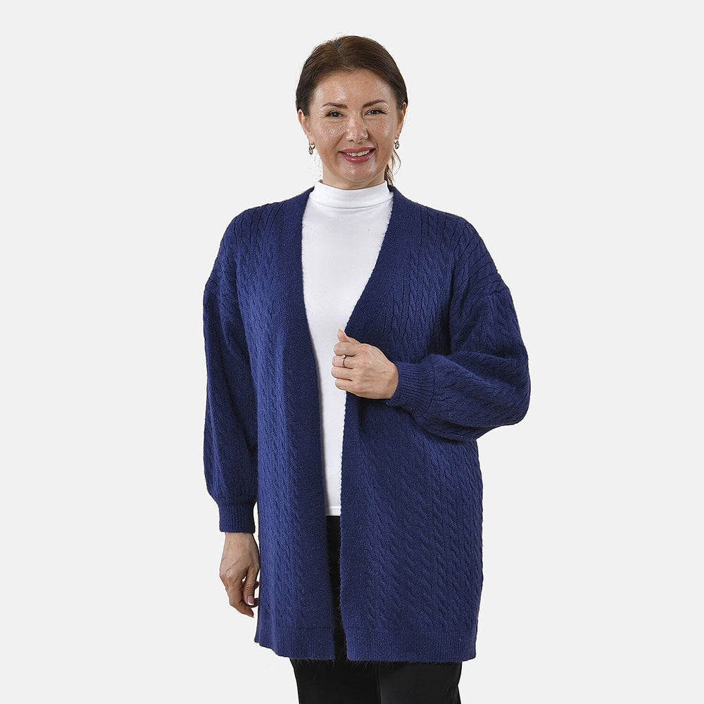 TAMSY Checkered Pattern Cardigan (Size 8-22) - Blue