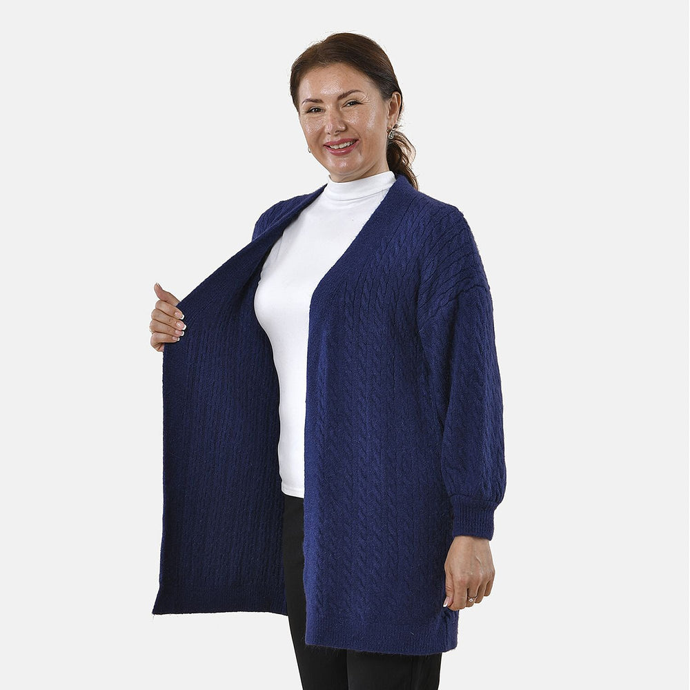 TAMSY Checkered Pattern Cardigan (Size 8-22) - Blue