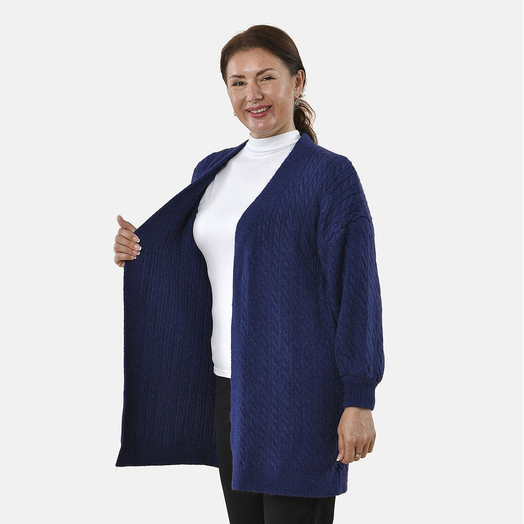 TAMSY Checkered Pattern Cardigan (Size 8-22) - Blue