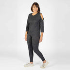 TAMSY Cold Shoulder Top (Size M, 12-14) - Charcoal