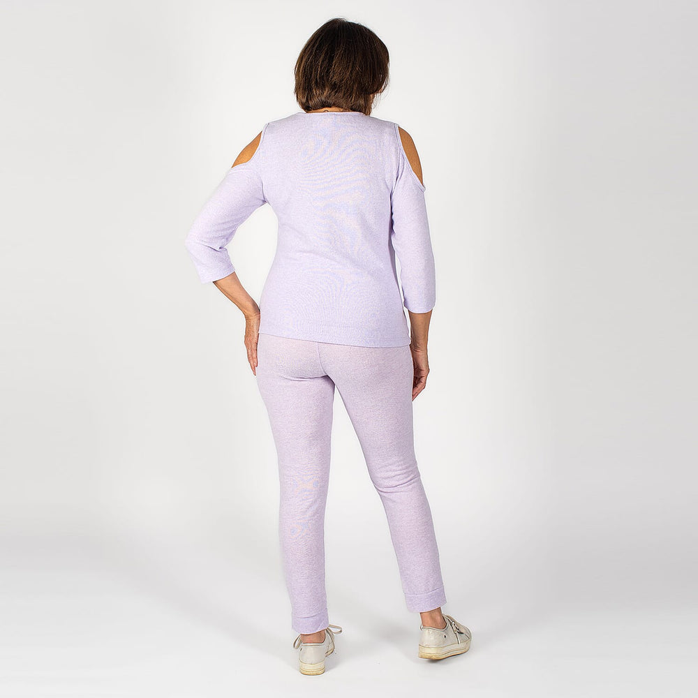 TAMSY Cold Shoulder Top (Size M,12-14) - Lilac