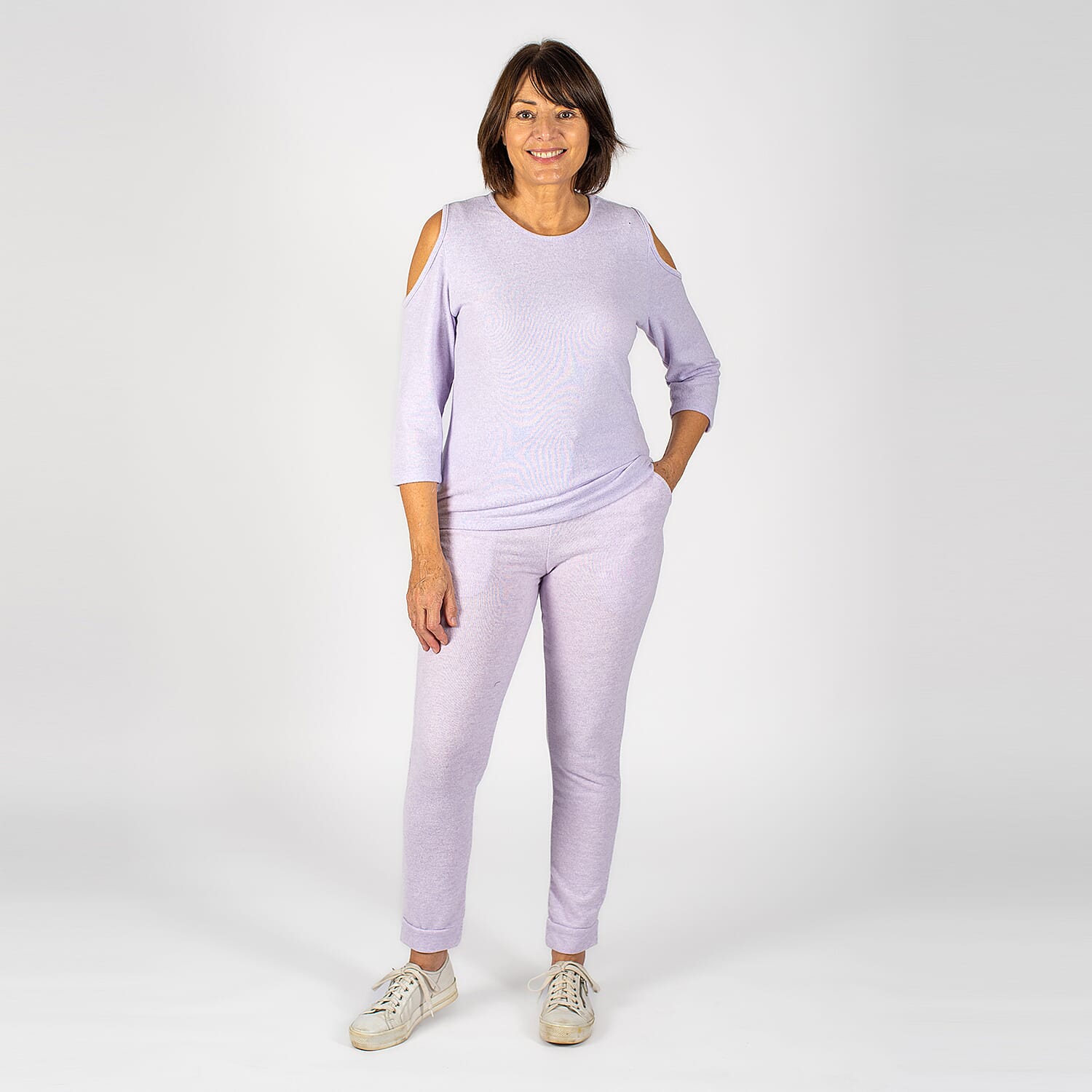 TAMSY Cold Shoulder Top (Size M,12-14) - Lilac