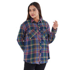 TAMSY 100% Viscose Check Shirt (Size L) - Multi