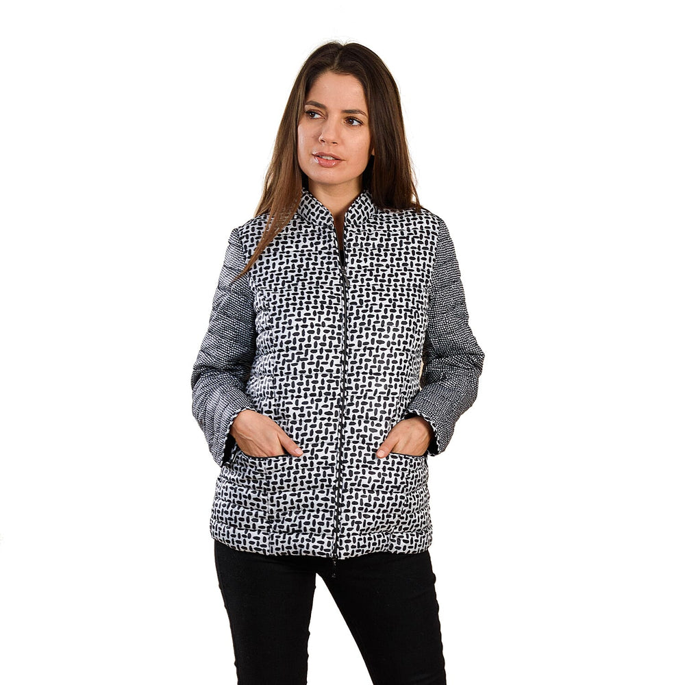 TAMSY Dot Printed Padded Jacket (Size 12) - Black