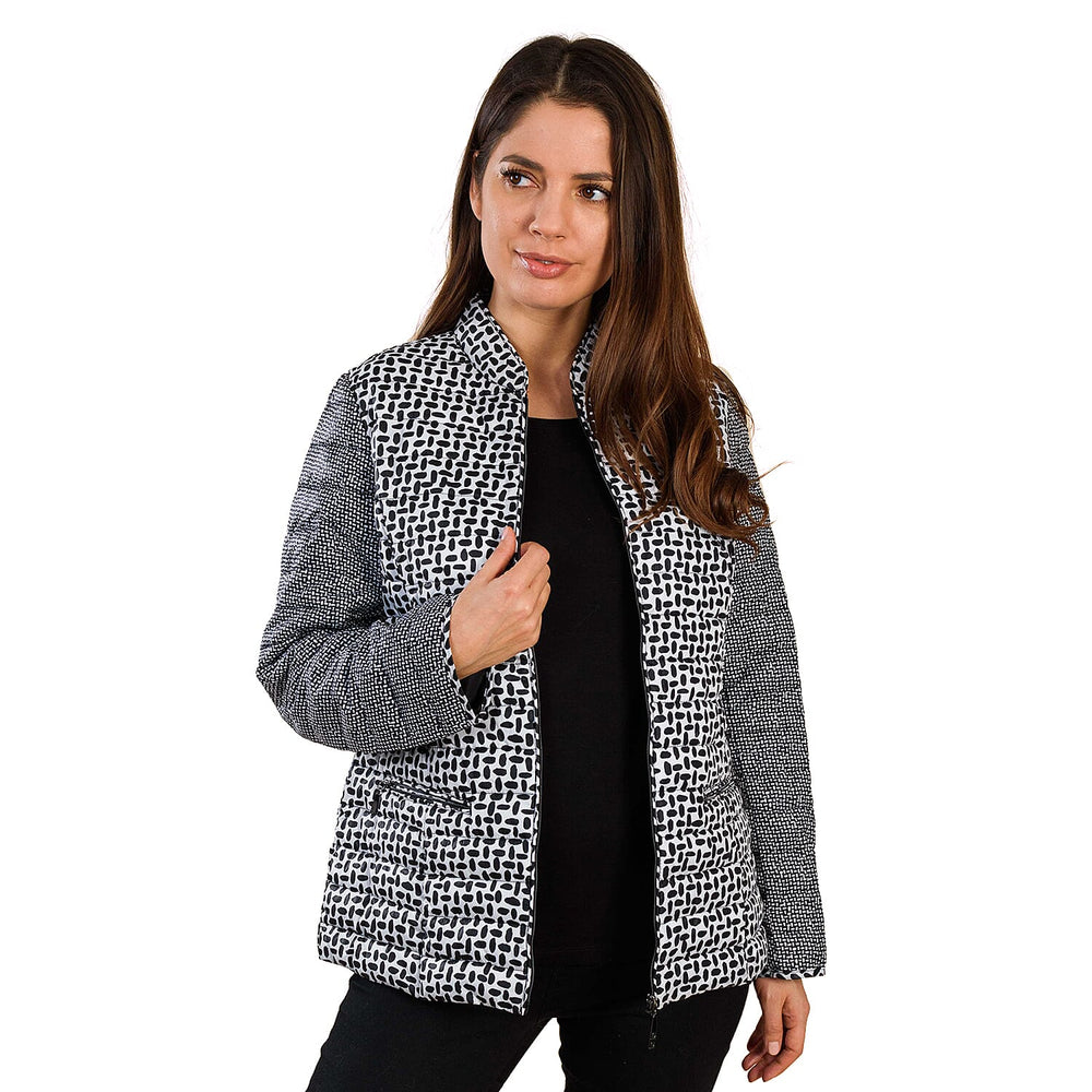 TAMSY Dot Printed Padded Jacket (Size 26) - Black