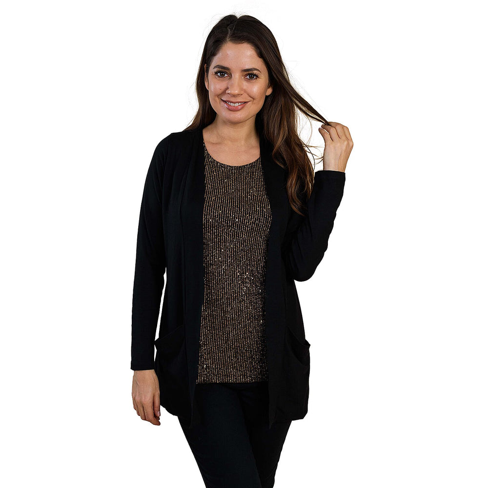 TAMSY Embellished Sleeveless Top (Size S) - Black & Golden