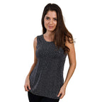 TAMSY Embellished Sleeveless Top (Size XL 20-22) - Black & Silver