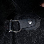 TAMSY Faux Fur Collar Cape (Size 130x75 Cm) - Black