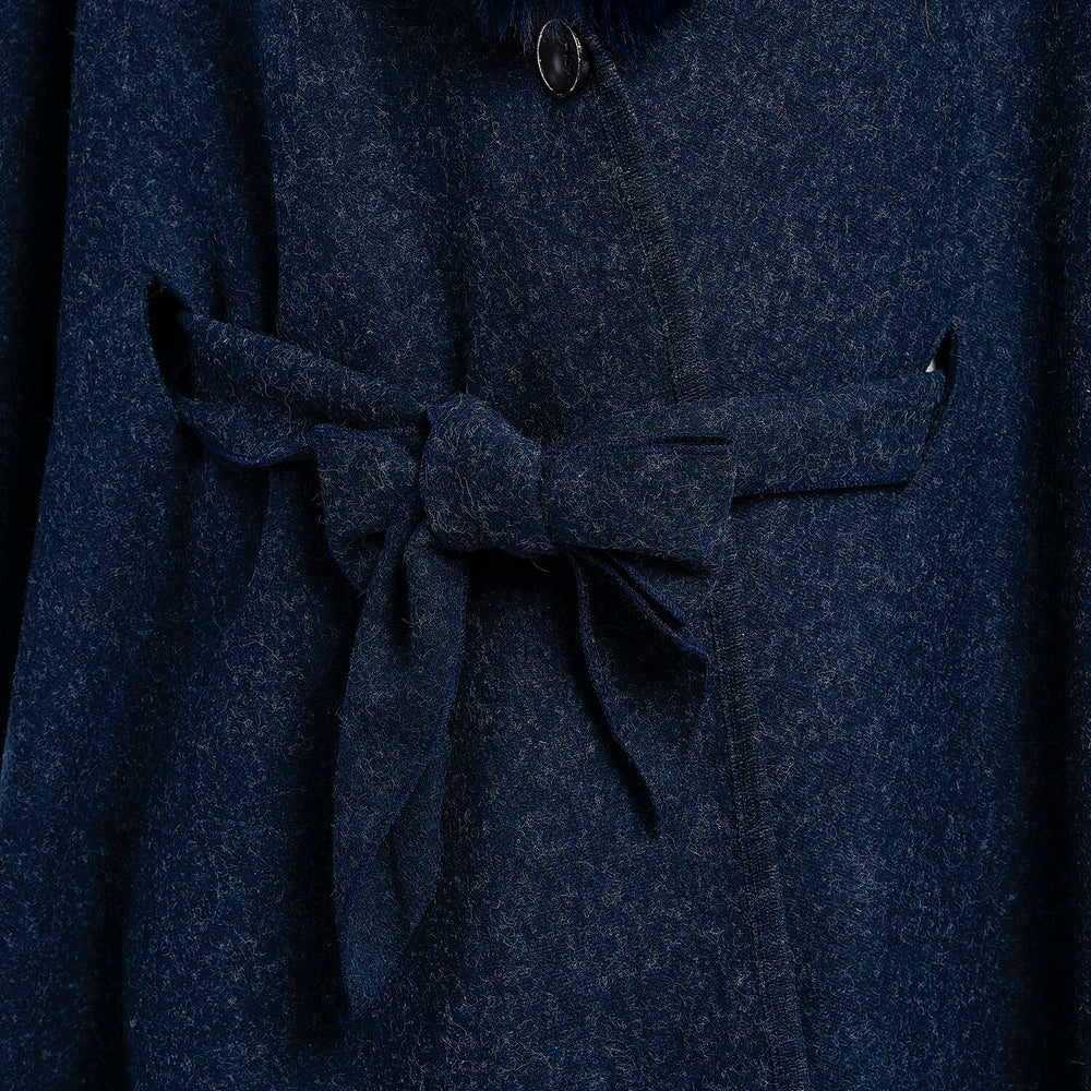 TAMSY Faux Fur Kimono (Size - One Size, 110x80 Cm) - Navy