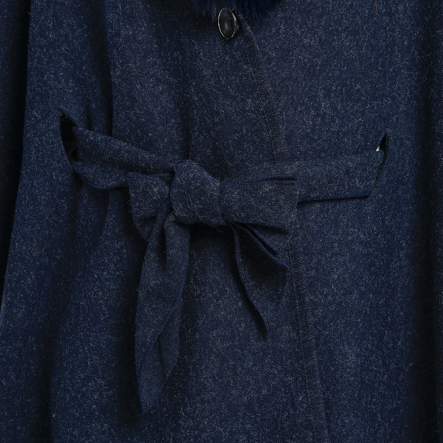 TAMSY Faux Fur Kimono (Size - One Size, 110x80 Cm) - Navy