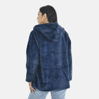 Tamsy Faux Fur Hoodie (Size M,12-14) - Navy